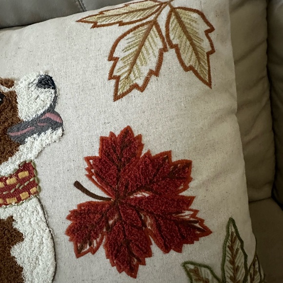 Pier1 Dog Embroidered Throw Pillow - Picture 4 of 5